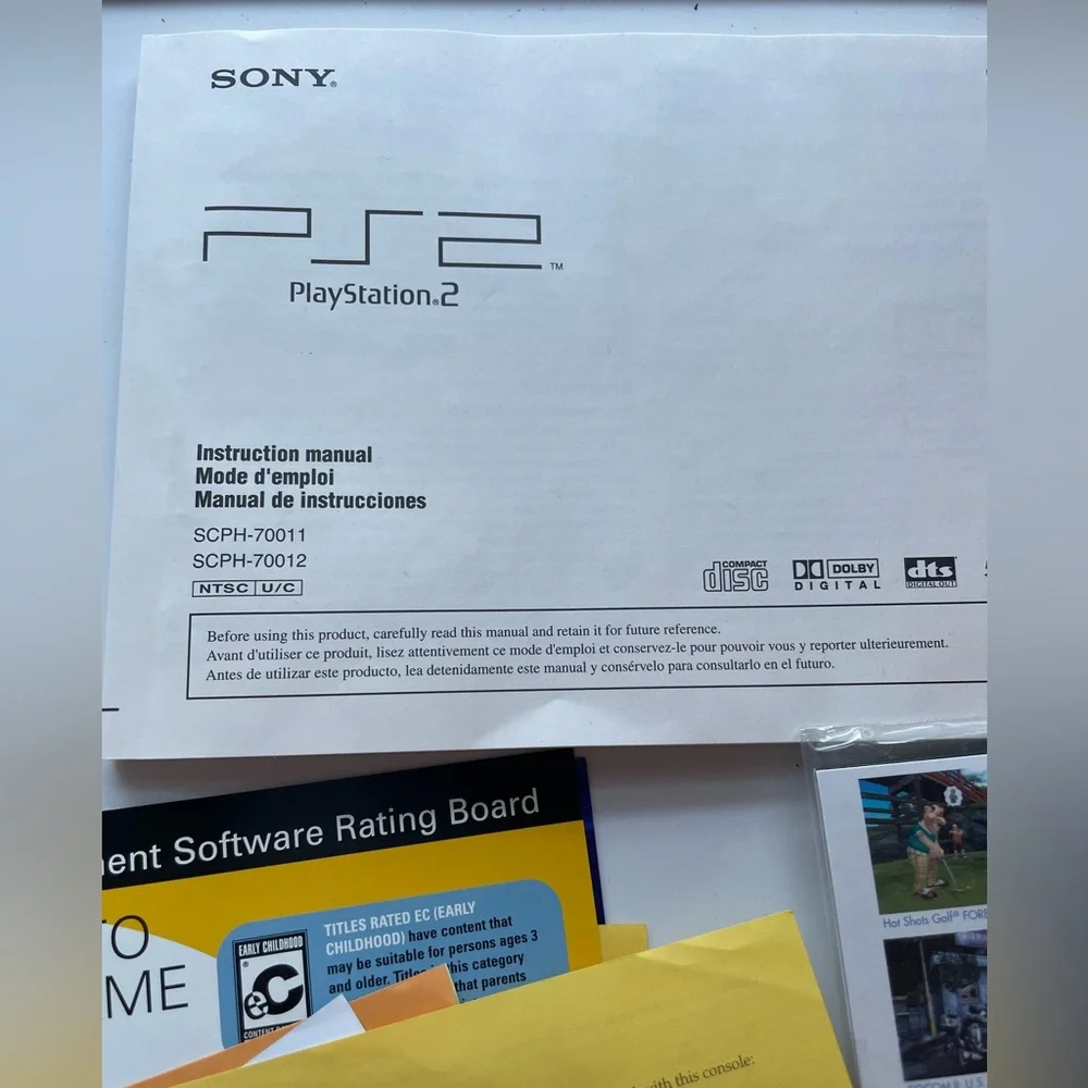 PlayStation 2 Original Manual and Paperwork, Sony